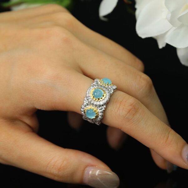 Ring Silber mit Edelstein – Bild 2