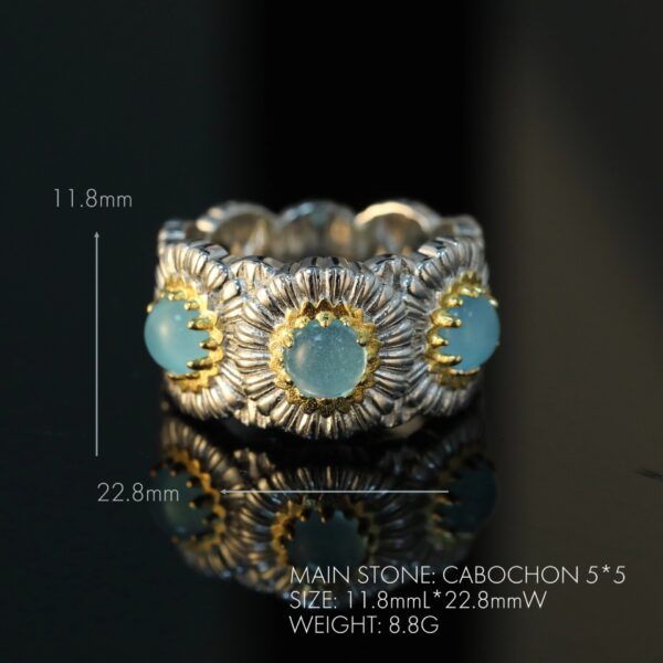 Ring Silber mit Edelstein – Bild 3